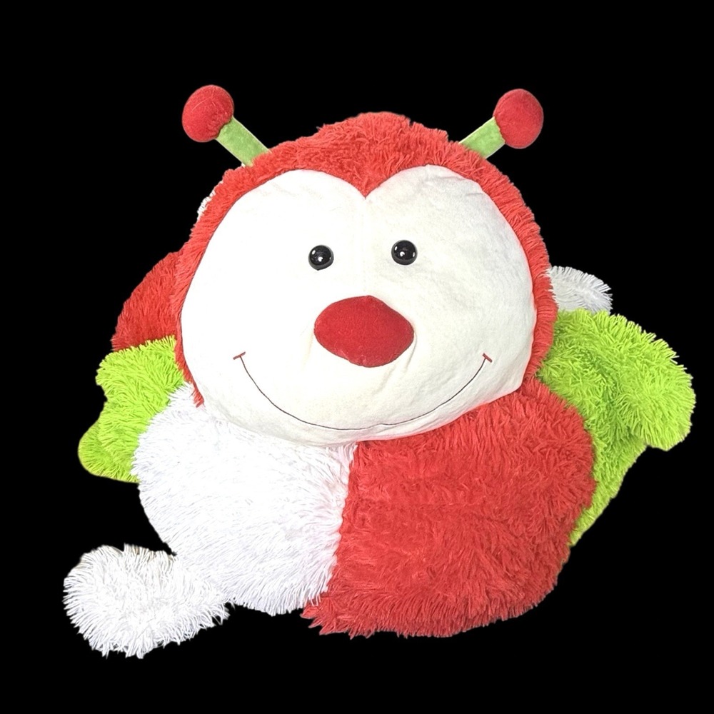 HUG‎ & LUV 7ft Giant Jumbo Plush Caterpillar Stuffed Animal Red White Green RARE